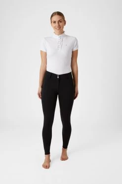 Horze Women's High Waist Silicone Full Seat Breeches With Contrast Piping -Sports - Equestrian Riding Shop CP3590 BL 3