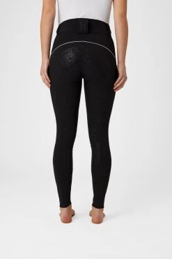 Horze Women's High Waist Silicone Full Seat Breeches With Contrast Piping -Sports - Equestrian Riding Shop CP3590 BL 4