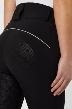 Horze Women's High Waist Silicone Full Seat Breeches With Contrast Piping -Sports - Equestrian Riding Shop CP3590 BL 5