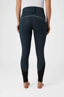 Horze Women's High Waist Silicone Full Seat Breeches With Contrast Piping -Sports - Equestrian Riding Shop CP3590 MDB 4