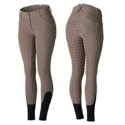Women's Silicone Full Seat Breeches With Embroidery And Crystals -Sports - Equestrian Riding Shop CP3624 BE 1