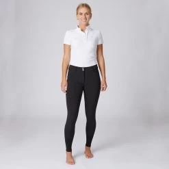 Women's Silicone Full Seat Breeches With Embroidery And Crystals -Sports - Equestrian Riding Shop CP3624 BL 2