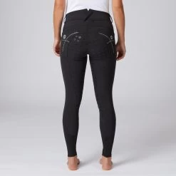 Women's Silicone Full Seat Breeches With Embroidery And Crystals -Sports - Equestrian Riding Shop CP3624 BL 3