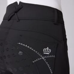 Women's Silicone Full Seat Breeches With Embroidery And Crystals -Sports - Equestrian Riding Shop CP3624 BL 5
