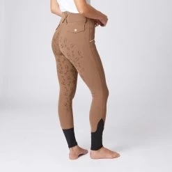 Women's High Waist Bit Print Silicone Full Seat Breeches