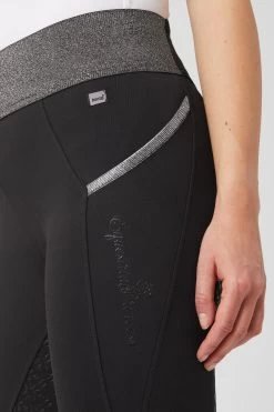Full Seat Riding Tights For Women With Glitter Waist -Sports - Equestrian Riding Shop CP3672 BL 5