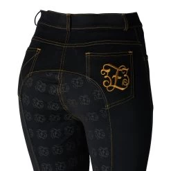 Women's Denim High Waist Full Seat Breeches -Sports - Equestrian Riding Shop CP3680 BL 5