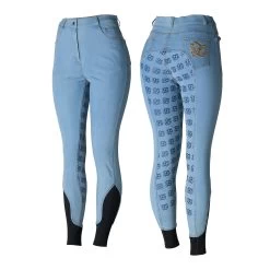 Women's Denim High Waist Full Seat Breeches -Sports - Equestrian Riding Shop CP3680 LB 1
