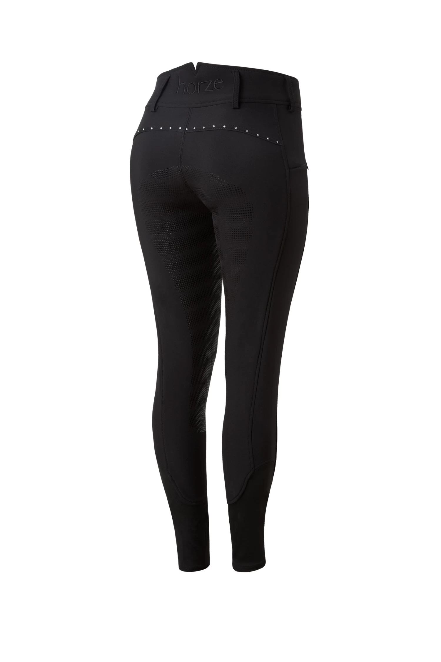 Horze Women's High Waist Softshell Thermo Breeches With Crystals 3 Horze Women's High Waist Softshell Thermo Breeches With Crystals