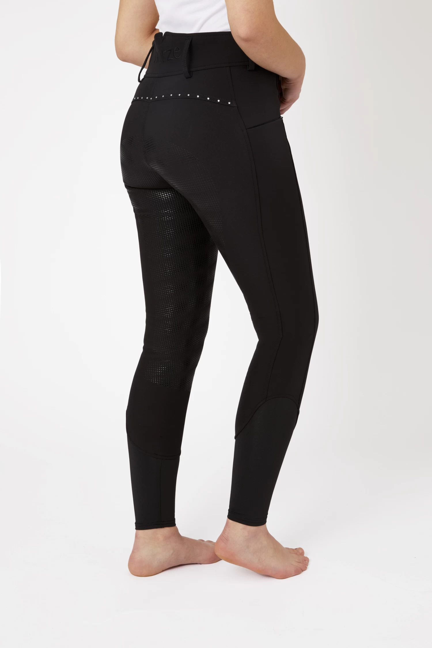 Horze Women's High Waist Softshell Thermo Breeches With Crystals 4 Horze Women's High Waist Softshell Thermo Breeches With Crystals - Image 2