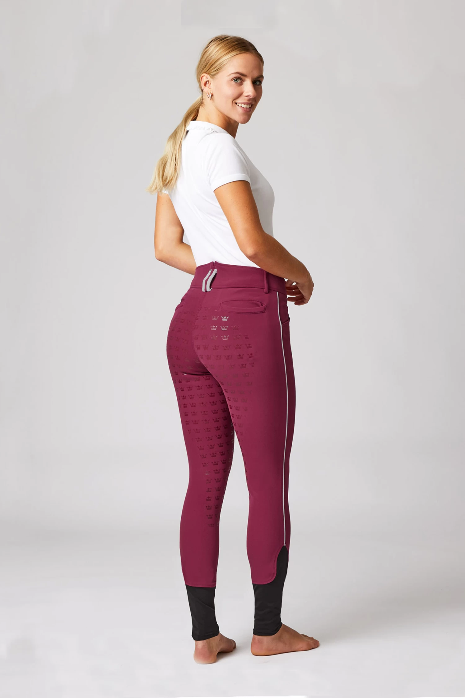 Women's High Waist Full Seat Breeches With Contrasting Piping 20 Women's High Waist Full Seat Breeches With Contrasting Piping - Image 18