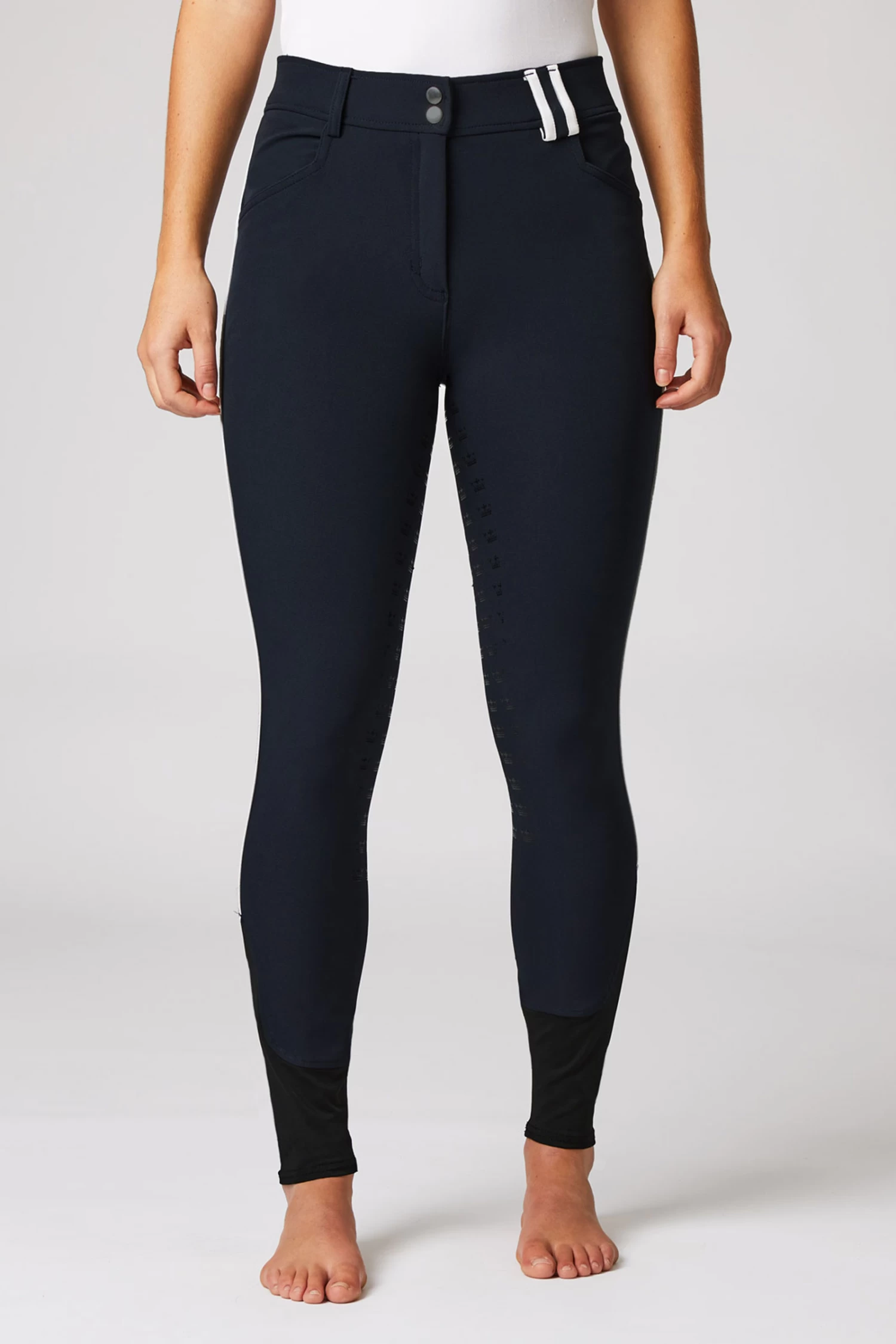 Women's High Waist Full Seat Breeches With Contrasting Piping 4 Women's High Waist Full Seat Breeches With Contrasting Piping - Image 2