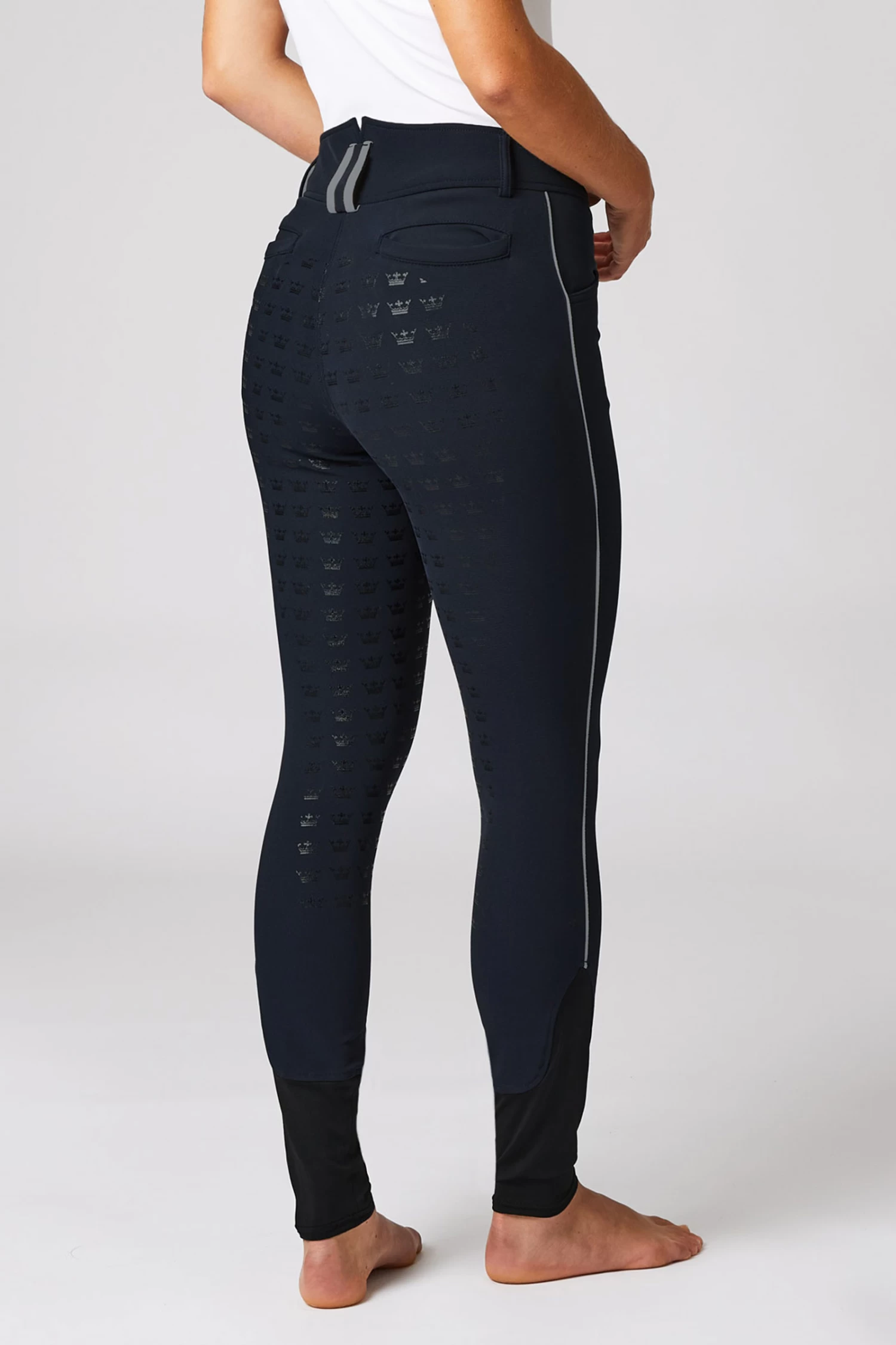 Women's High Waist Full Seat Breeches With Contrasting Piping 6 Women's High Waist Full Seat Breeches With Contrasting Piping - Image 4