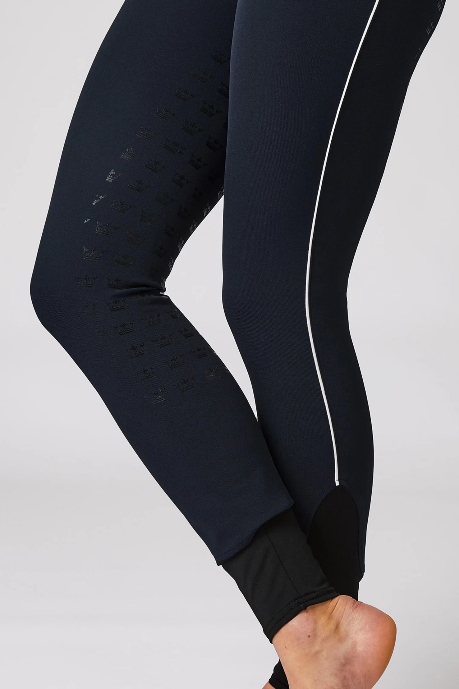 Women's High Waist Full Seat Breeches With Contrasting Piping 7 Women's High Waist Full Seat Breeches With Contrasting Piping - Image 5